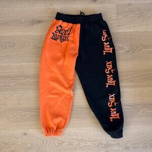 Avril Lavigne Merch Joggers Split Size L Orange Black